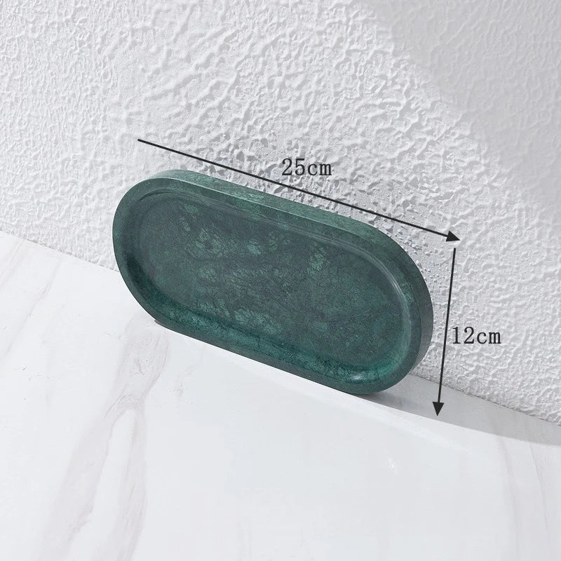 Marble Oval Vanity Tray