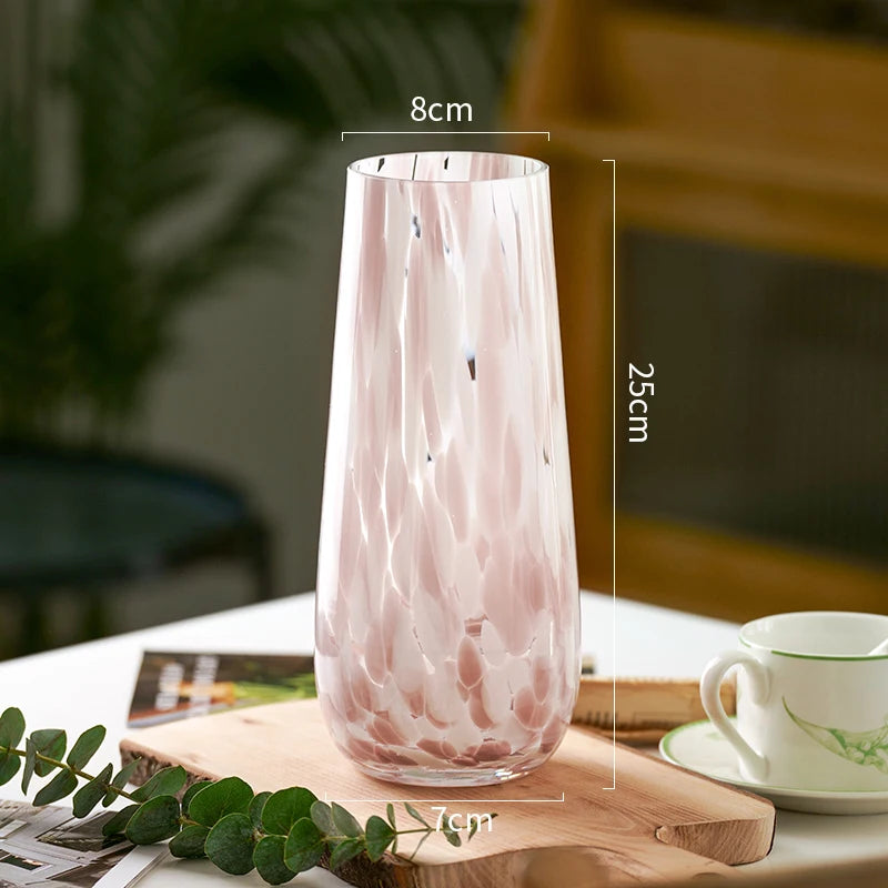 Pink Leopard Glass Vase