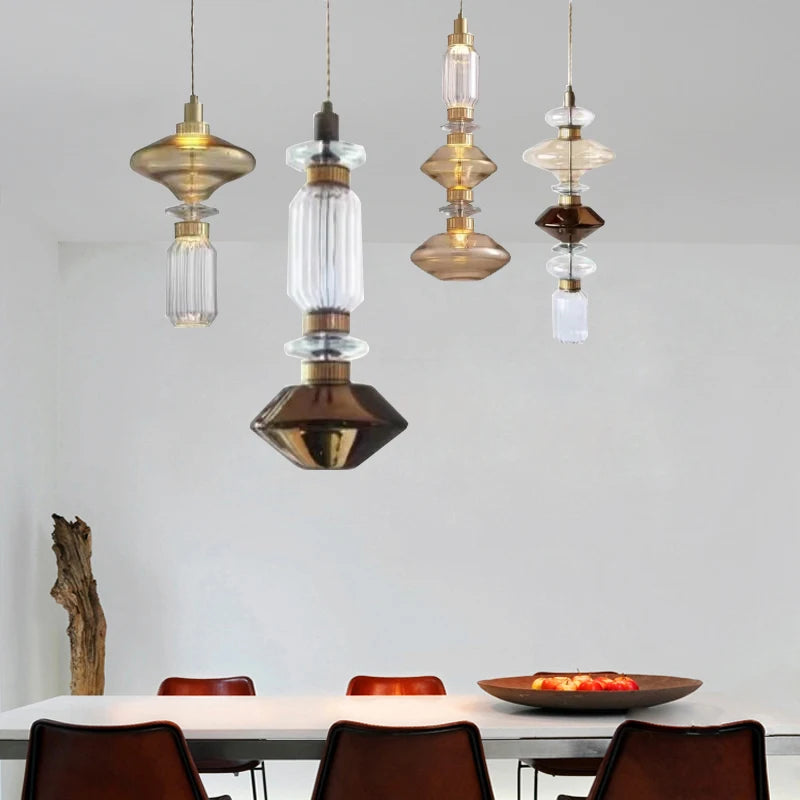 Amber Glass Pendant Lamp