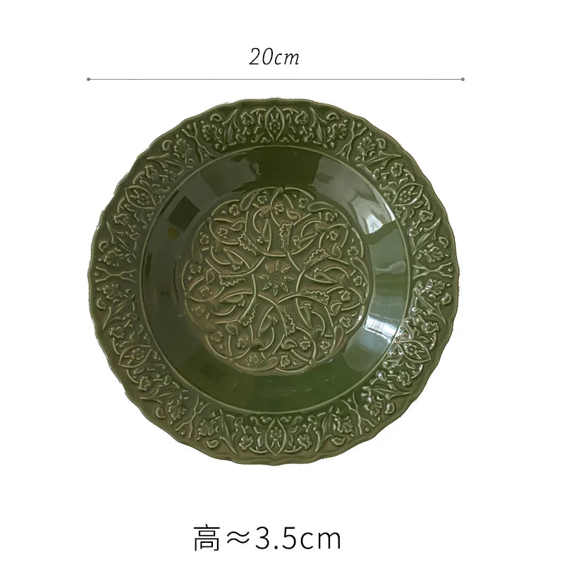 Emerald Embossed Dinner Set