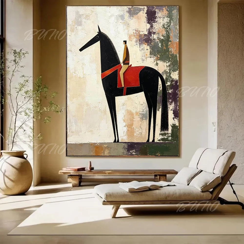 Cubist Horse Rider Art