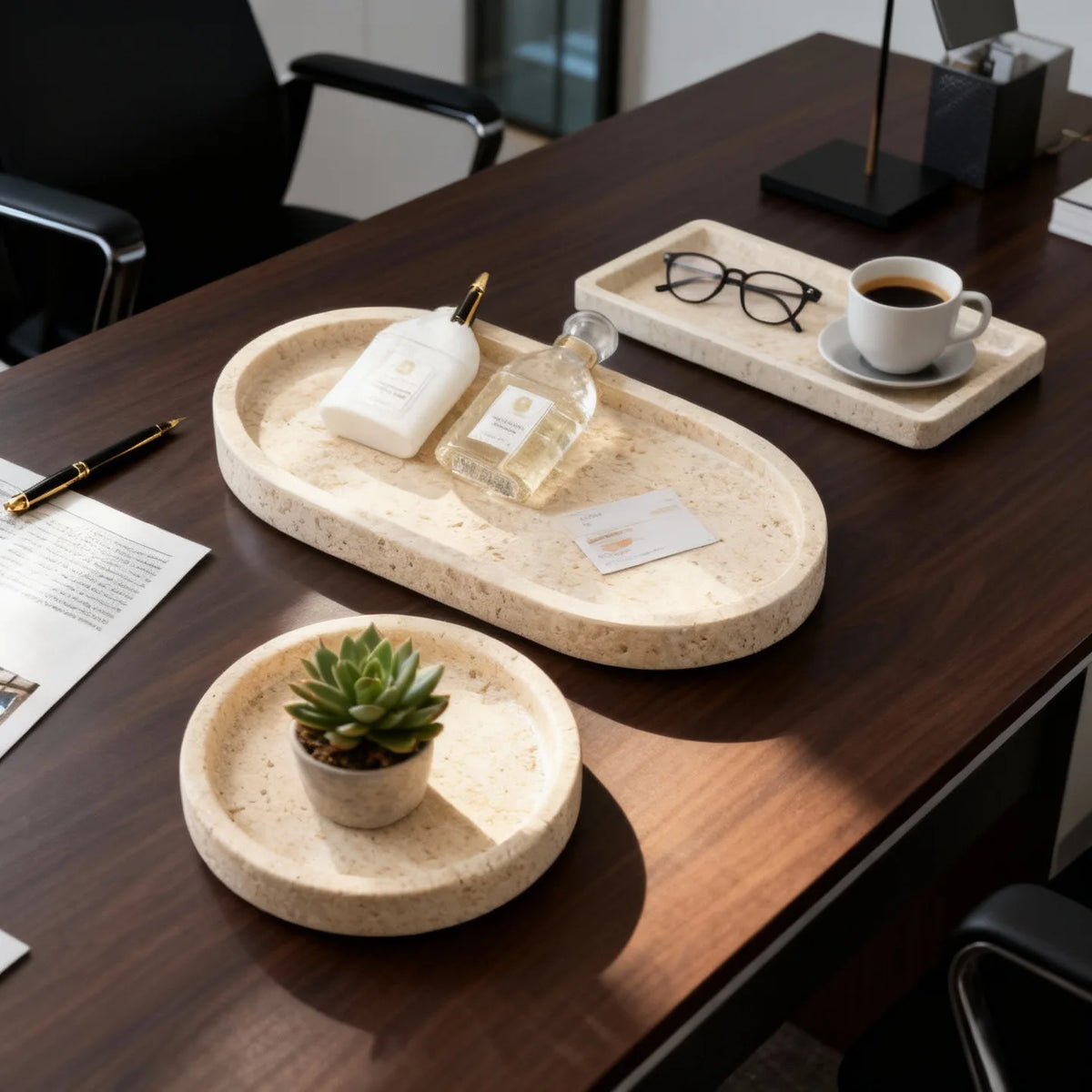 Travertine Storage Tray