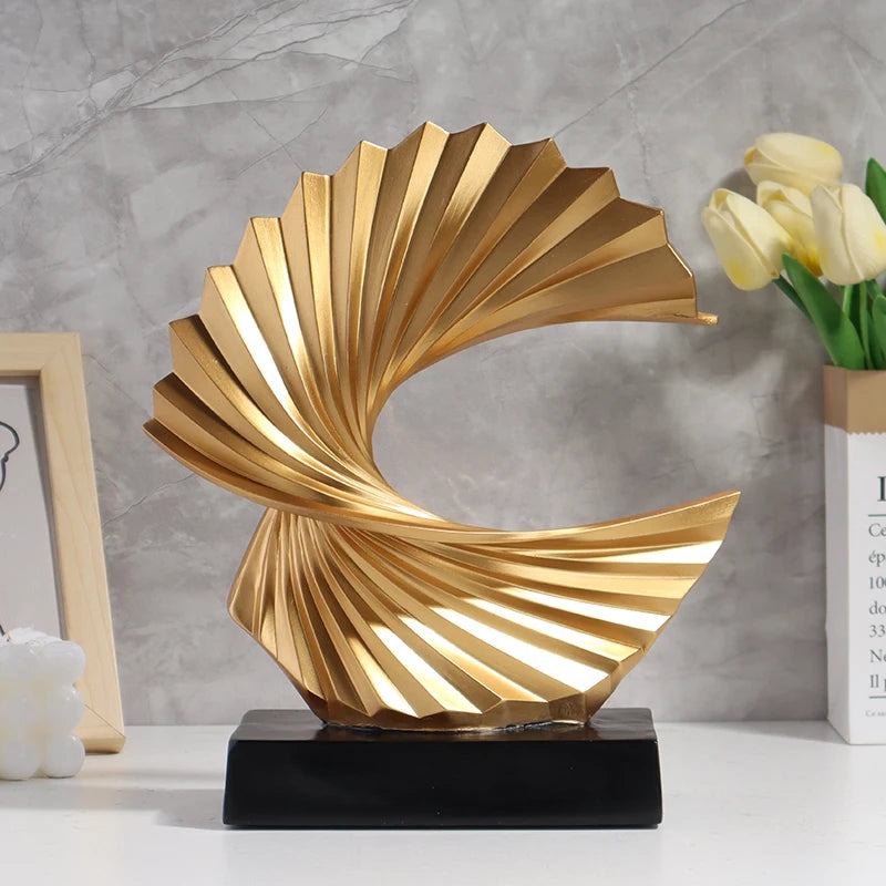 Golden Wave Sculpture