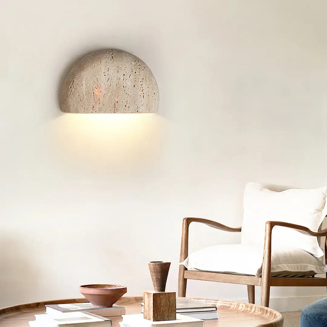 Japanese Yellow Travertine LED Wall Light