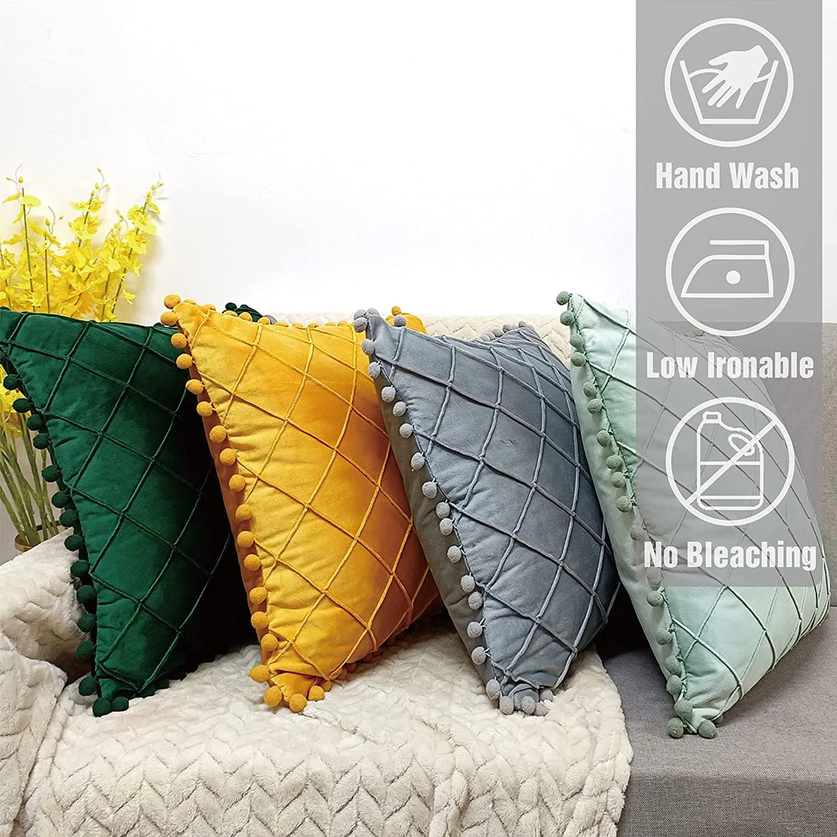 Pompom Textured Cushion Cover