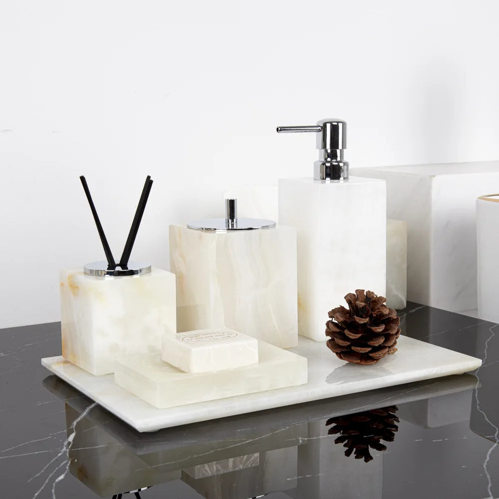 White Onyx Vanity Set