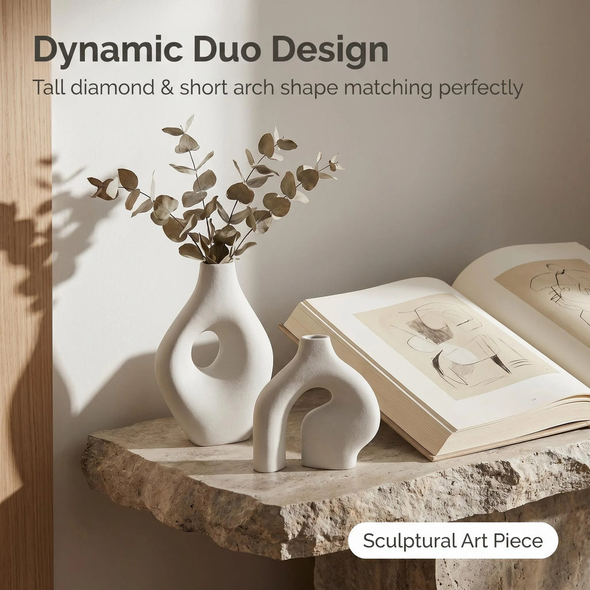 Matte 3D Vase Duo