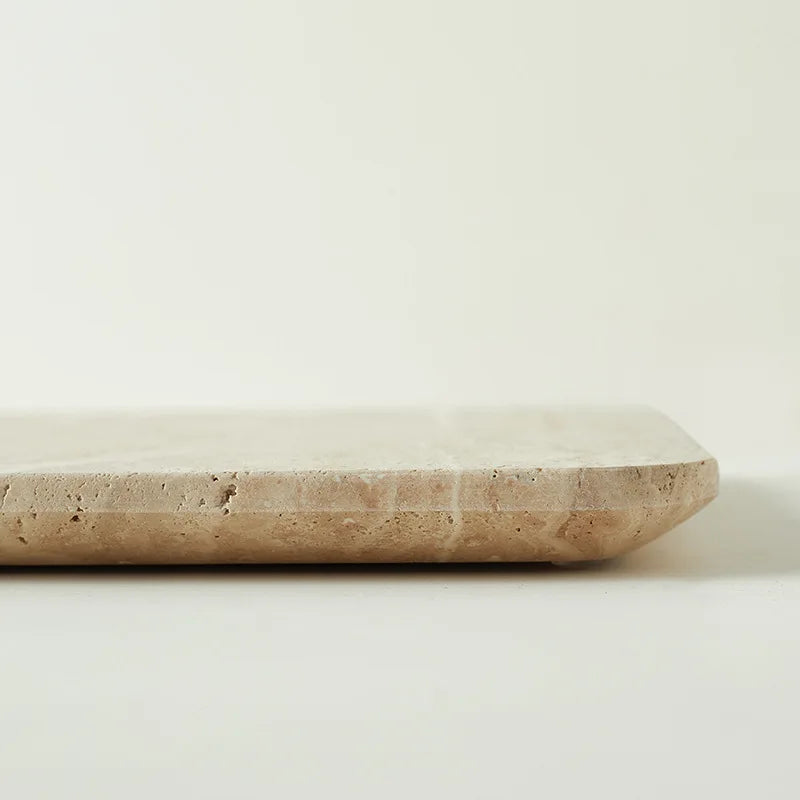 Beige Travertine Plate for Pastry
