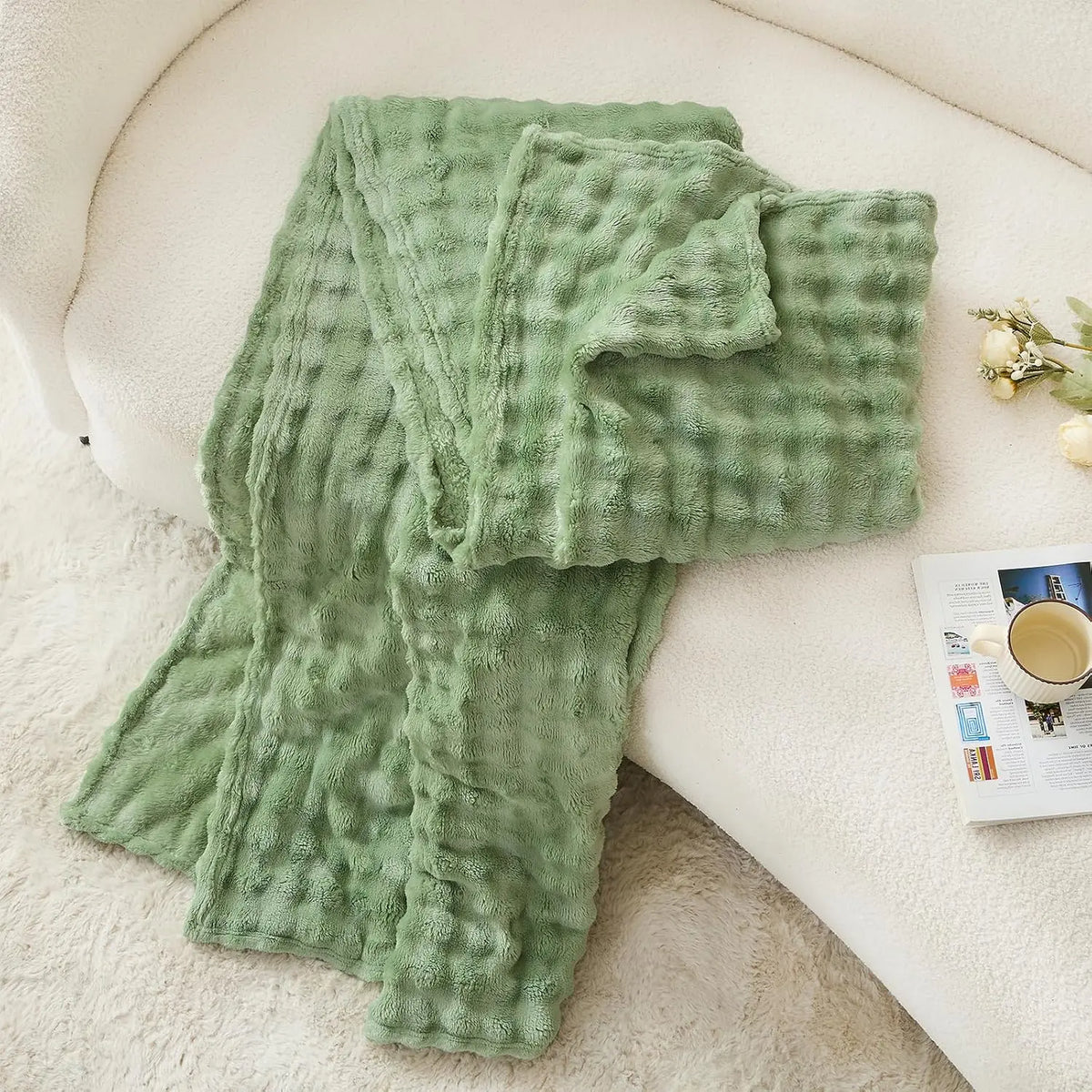 Sage Fleece Throw Blanket