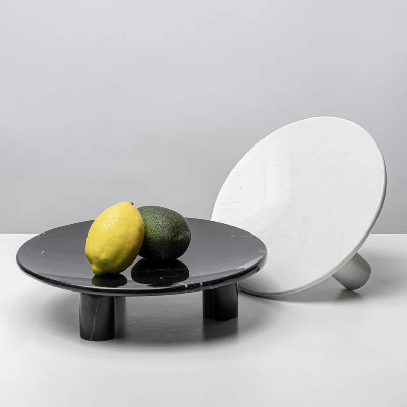 Footed Marble Fruit Plate