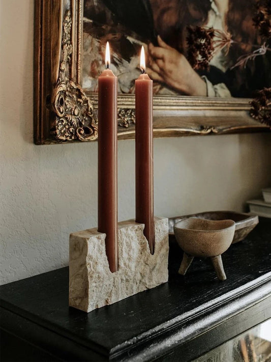 Holes Marble Candlestick Holder