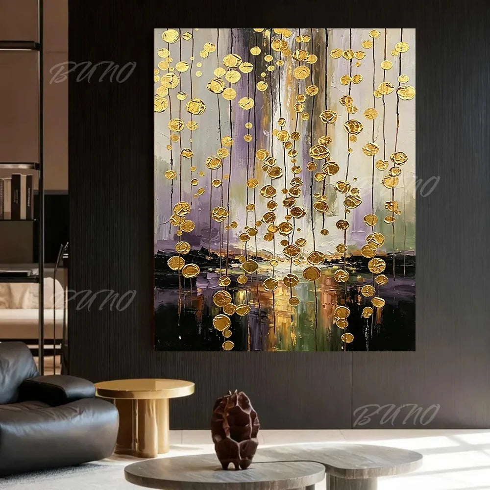 Golden Textured Palette Painting