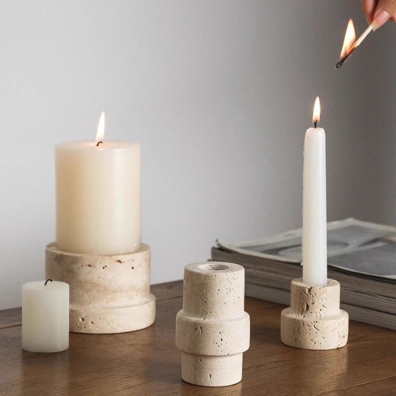 Cave Stone Candlestick