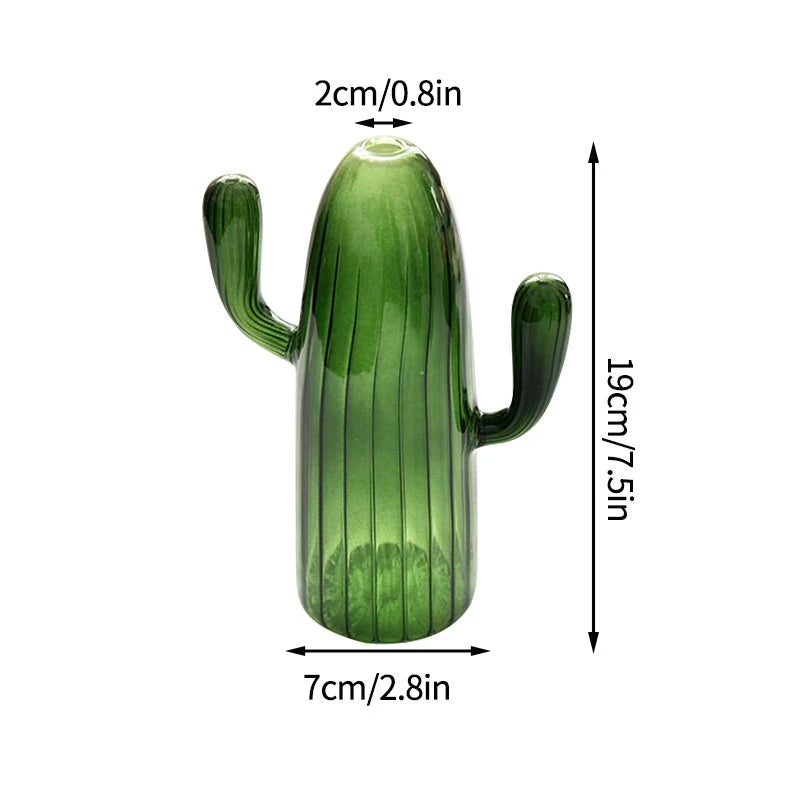 Cactus Shaped Glass Vase
