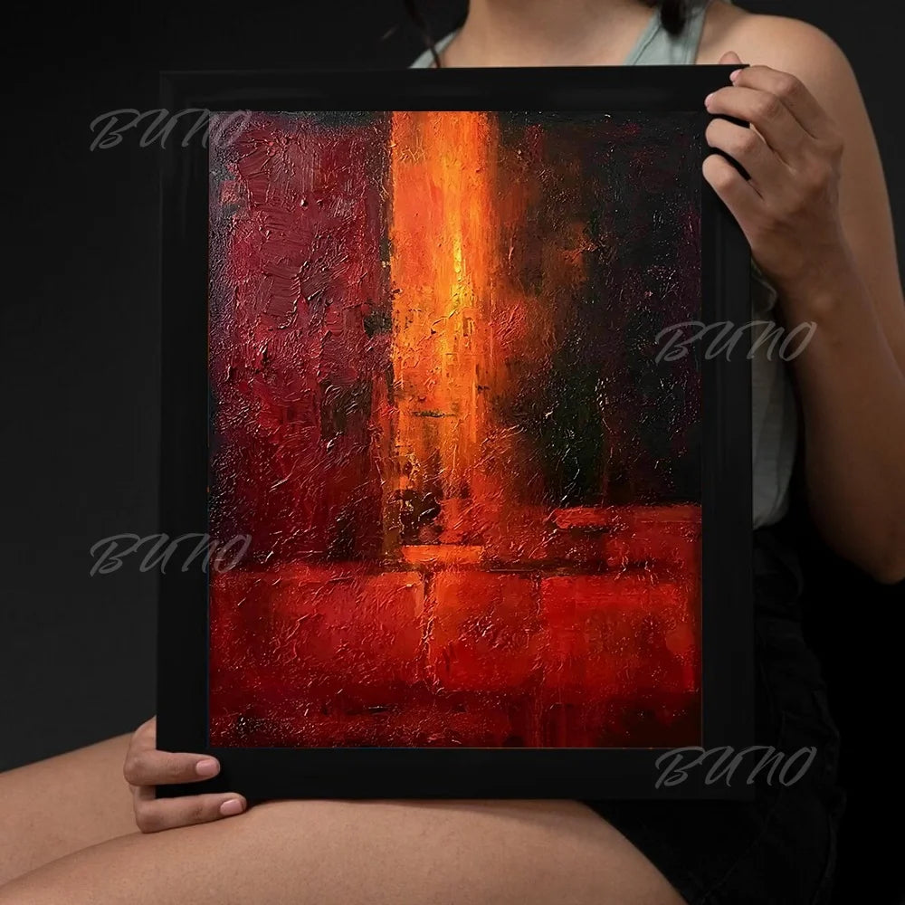 Large Red Impasto Painting
