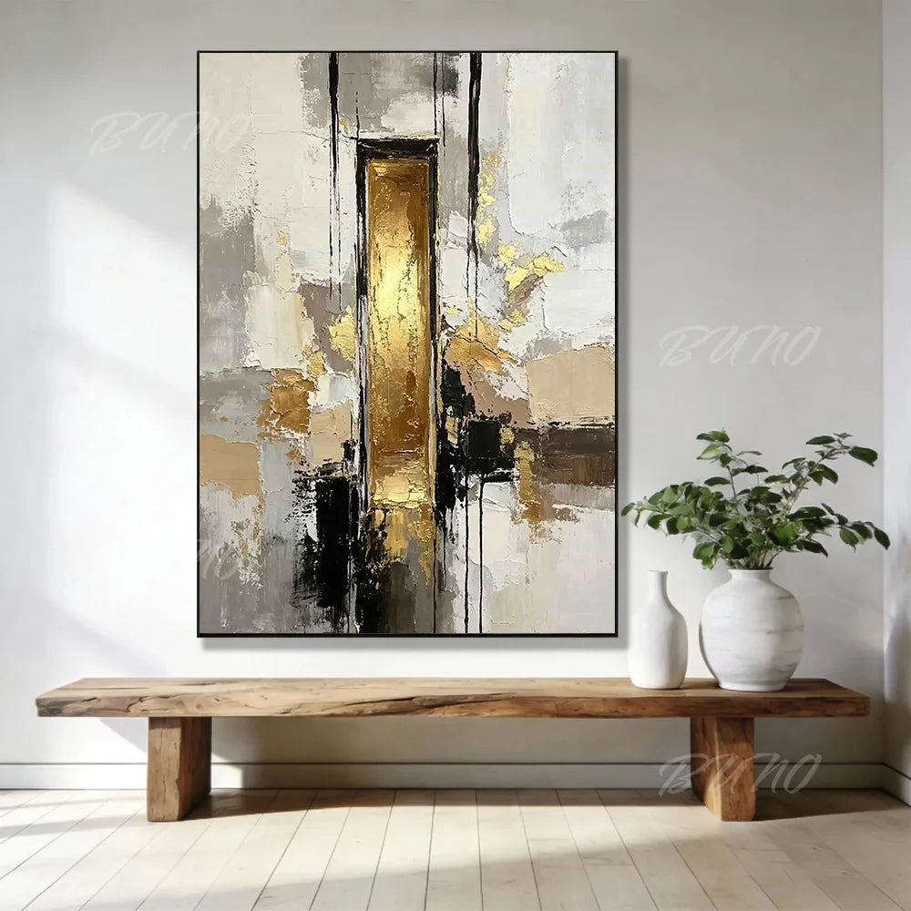 Gold Foil Textured Canvas Art