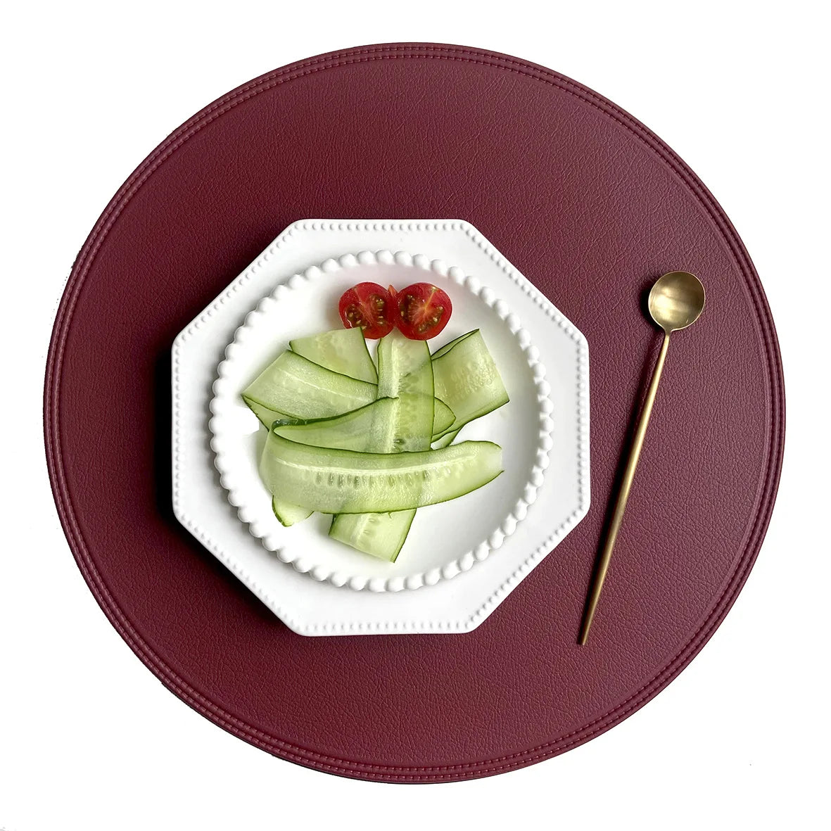 Round Leather Placemat Set