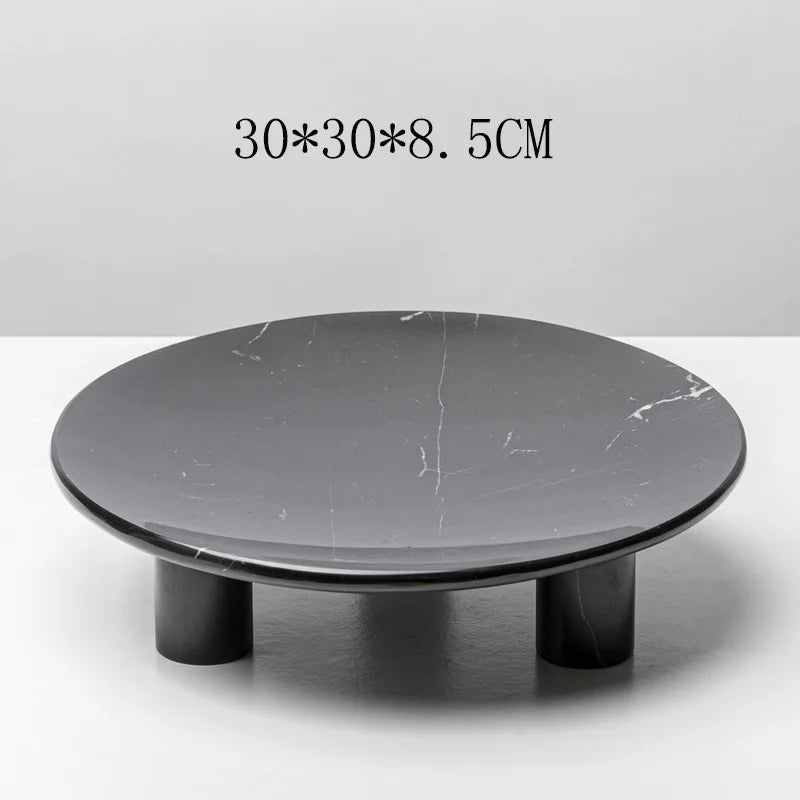 Footed Marble Fruit Plate