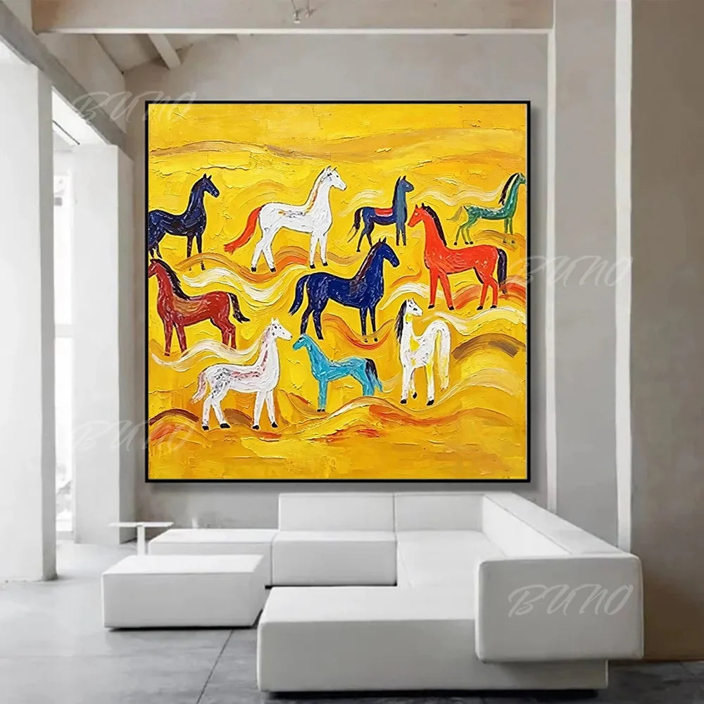 Whimsical Horses Painting