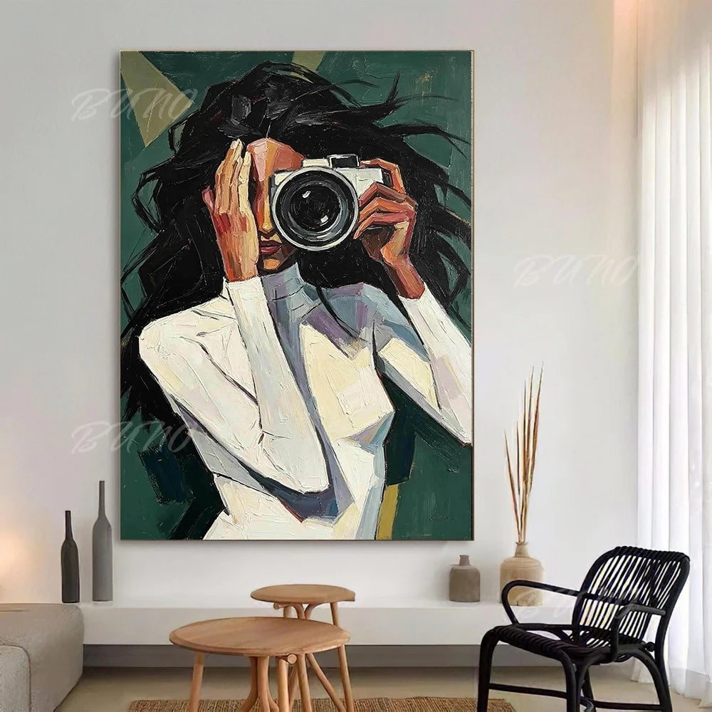 Textured Woman Portrait Art