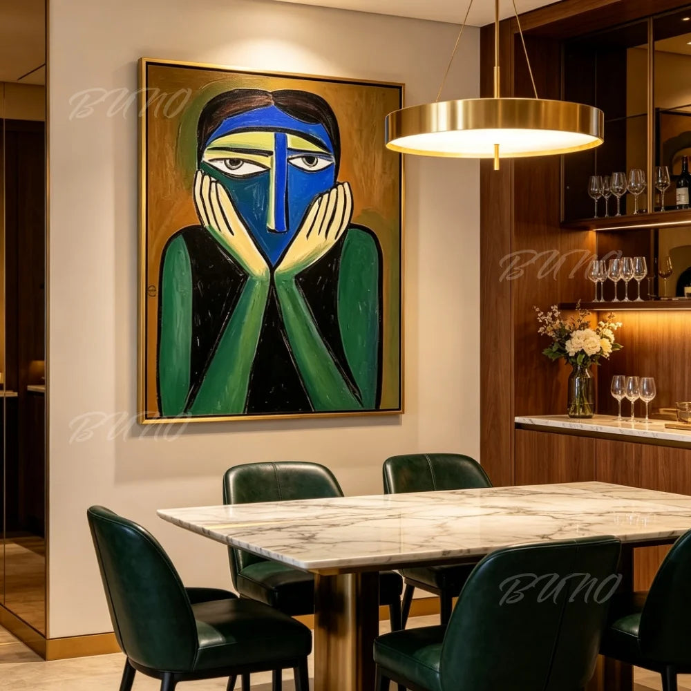Cubist Face Portrait Art