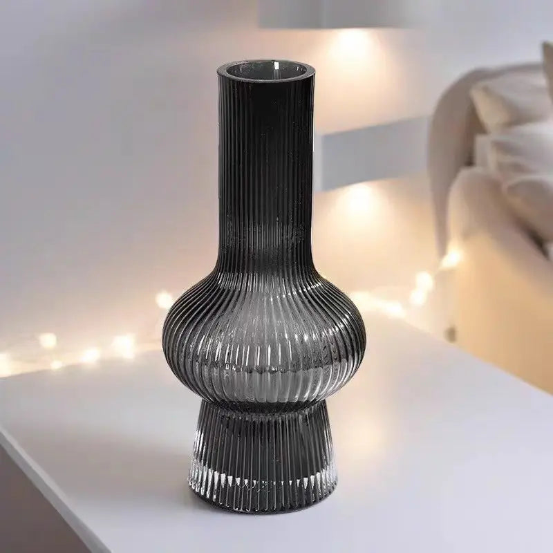 Striped Edge Glass Vase