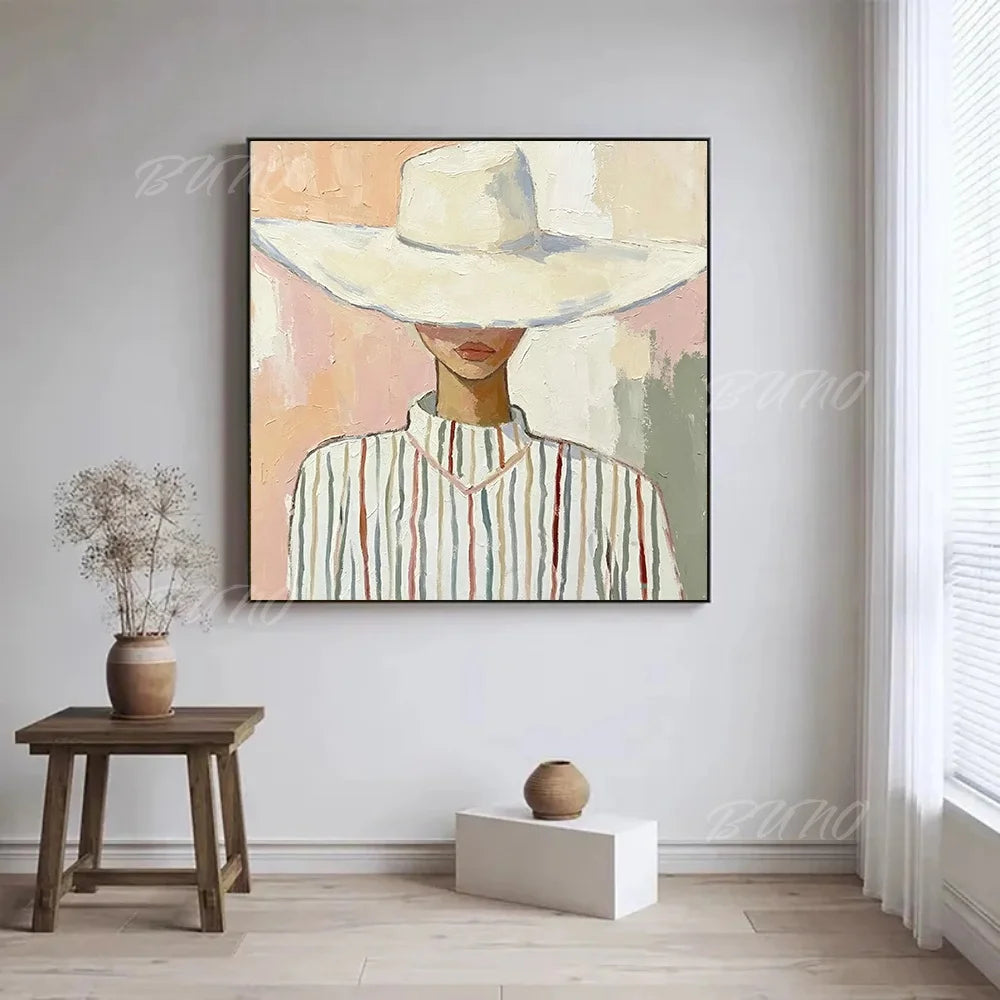 Woman with Hat Painting
