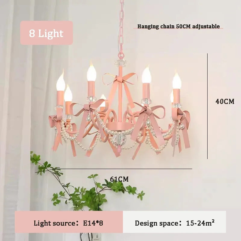Pink Crystal Kids Chandelier