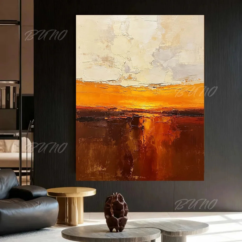 Warm Brown Minimalist Painting