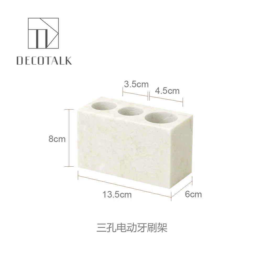 Cream Marble Bath Set