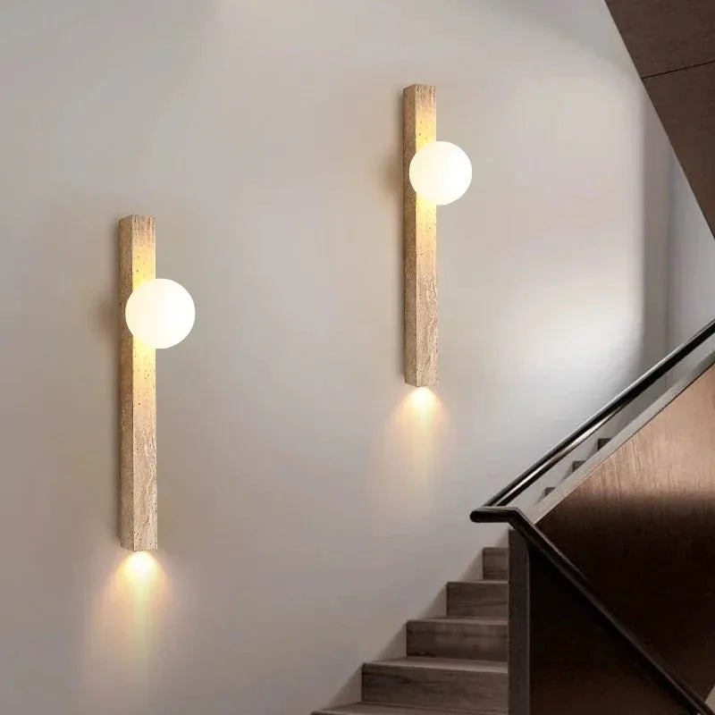 Wabi-sabi Cave Stone Long Wall Lamp