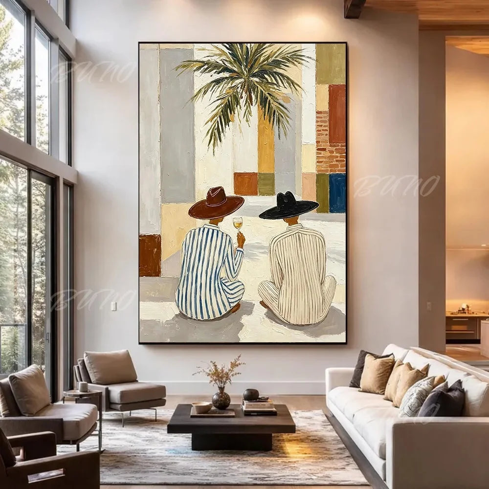 Mid-Century Tropical Palm Art