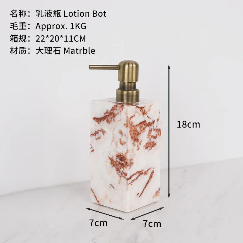 Coral Red Marble Bath Set