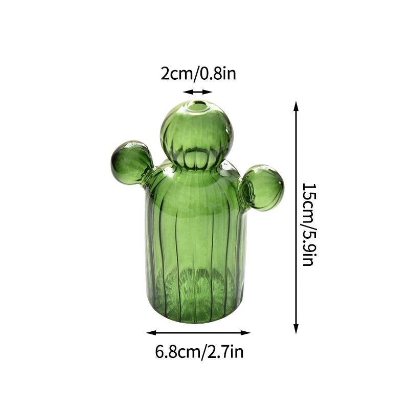 Cactus Shaped Glass Vase