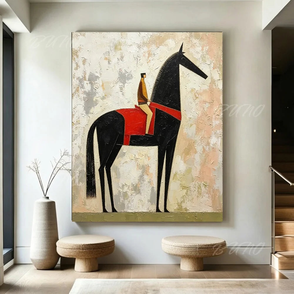 Cubist Horse Rider Art