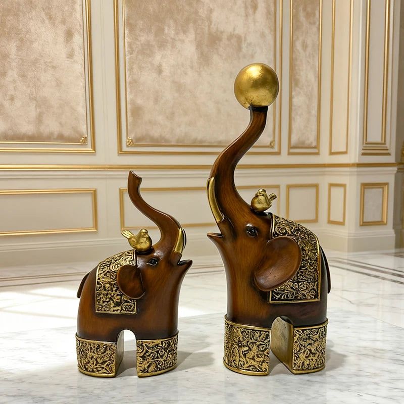Wood-Grain Animal Sculpture