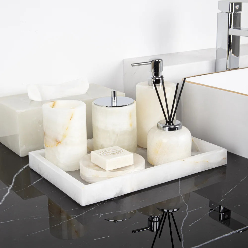 White Onyx Vanity Set