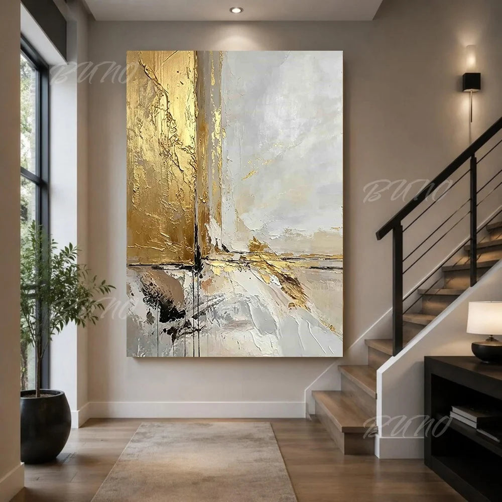 Gold Foil Textured Canvas Art