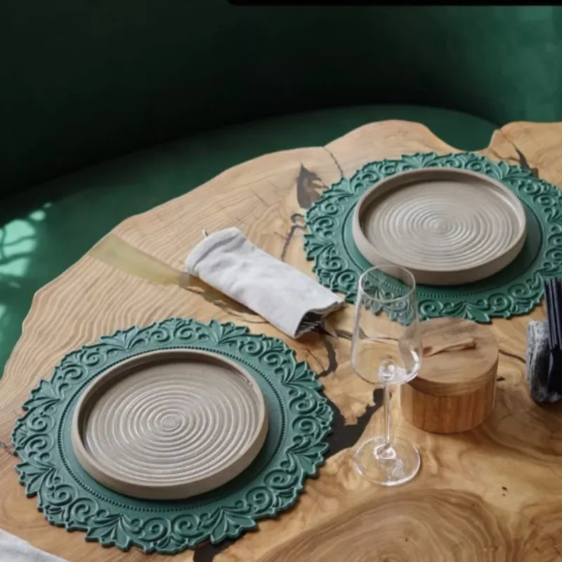 Round Leather Table Mats