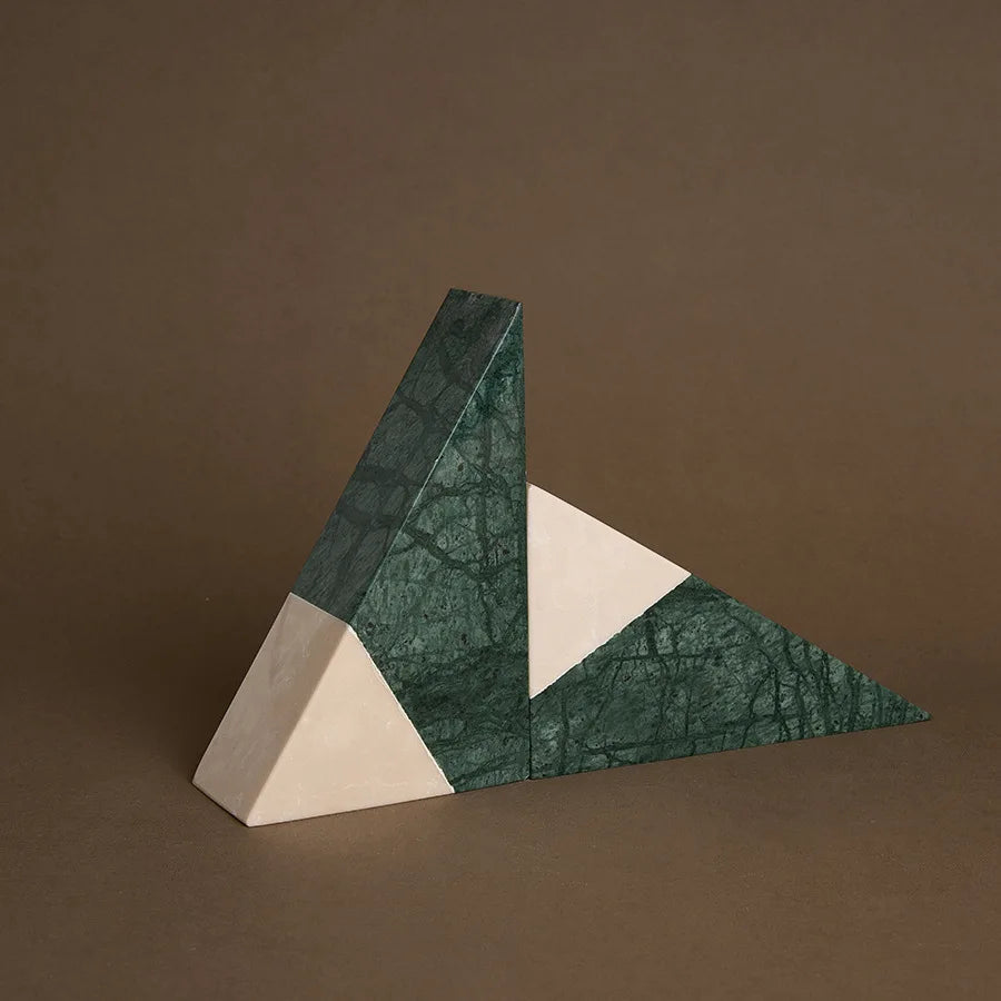 Indian Green Natural Marble Bookends