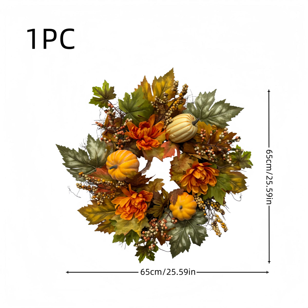 Autumn Pumpkin Peony Wreath
