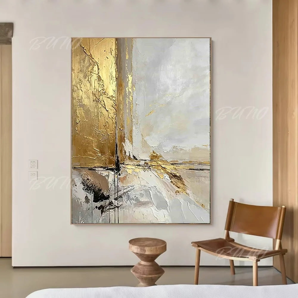 Gold Foil Textured Canvas Art