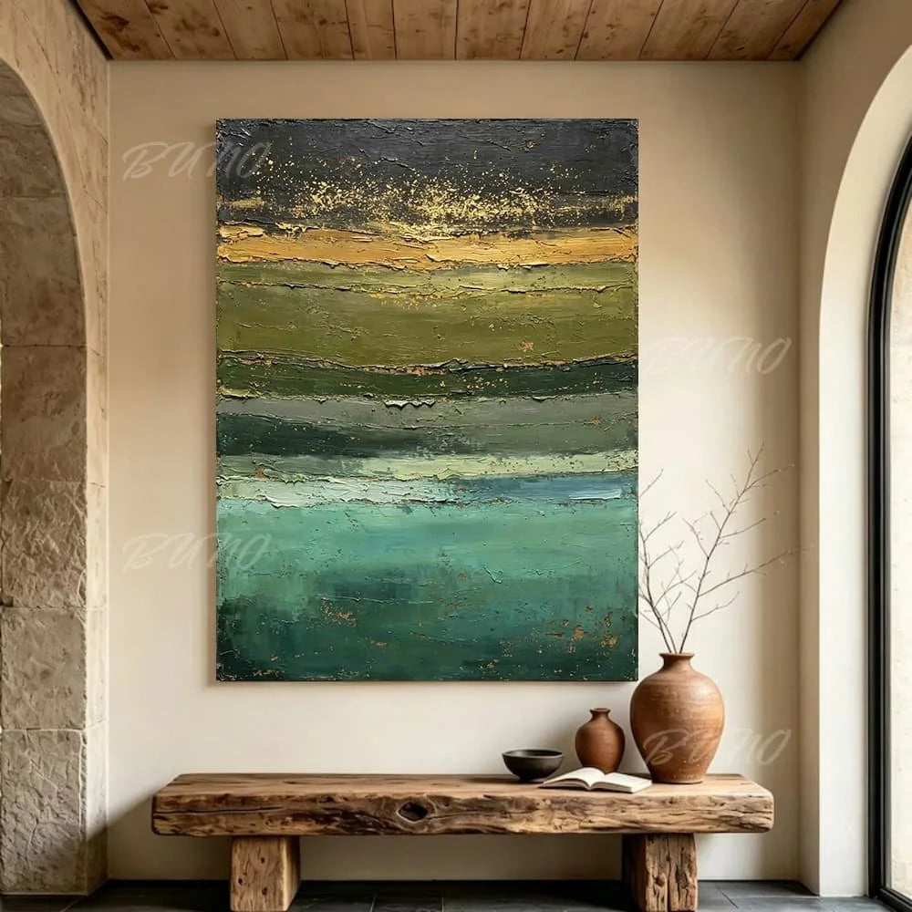 Gold and Green Canvas Art