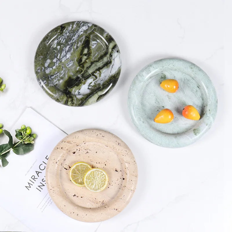 Natural Marble Round Tray