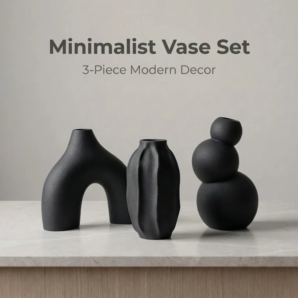 Curved Abstract Vase Trio