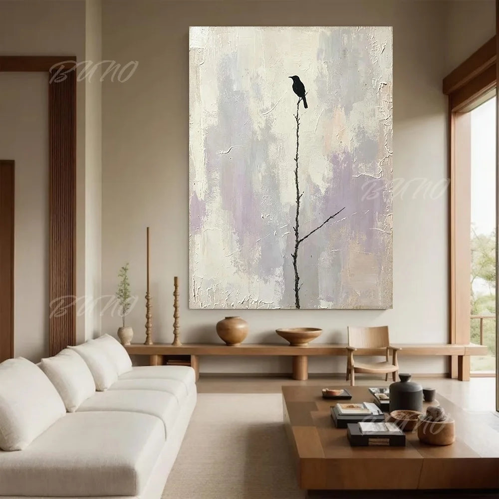 Wabi Sabi Birds Tree Art