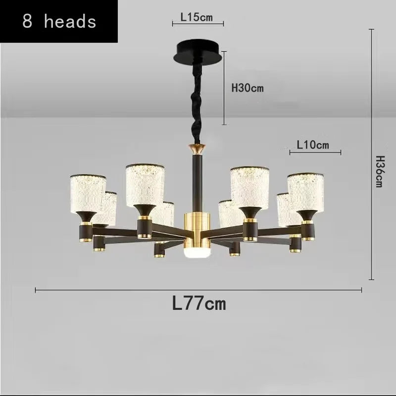 Gold and Black Crystal Chandelier