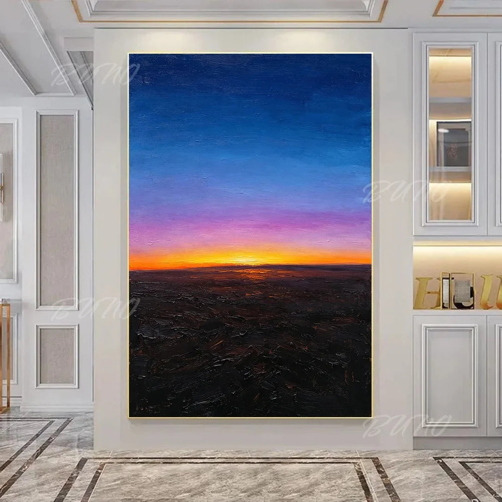Impasto Sunset Seascape Painting