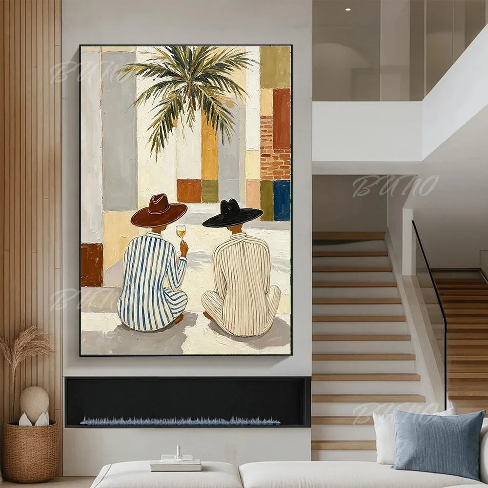 Mid-Century Tropical Palm Art
