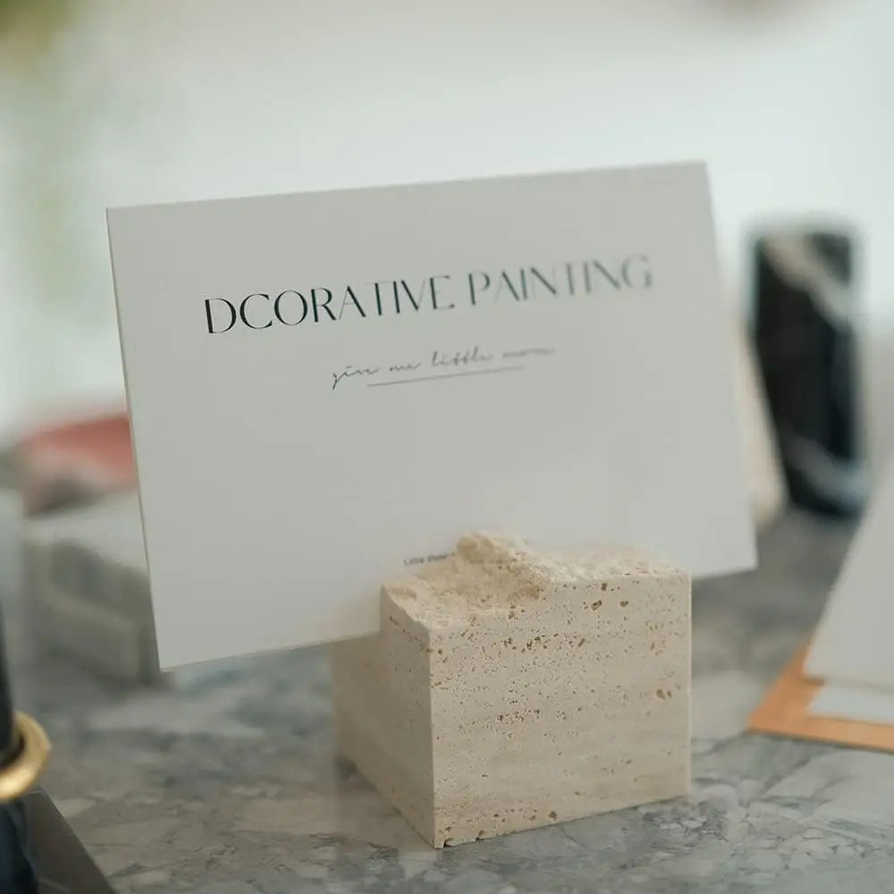 Natural Travertine Stone Business Card Holder